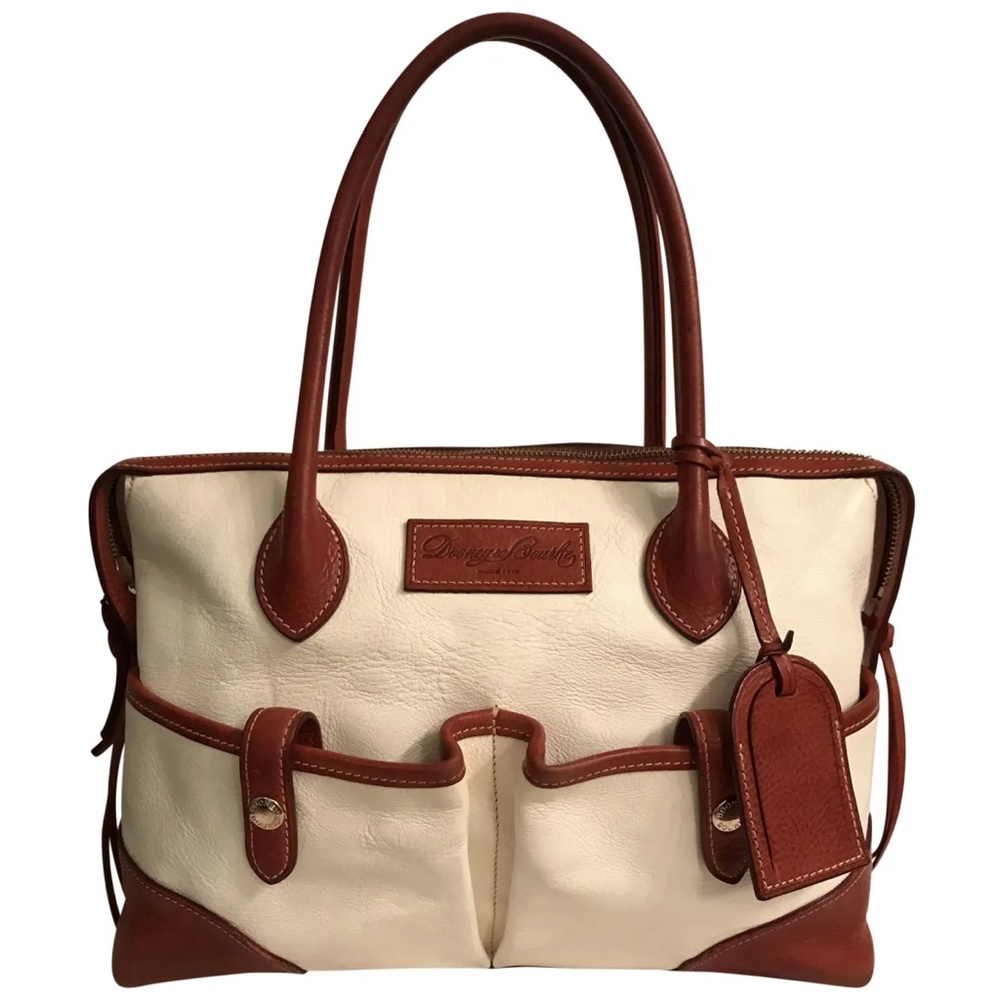 Dooney & Bourke Rare Lg Florentine Vacchetta Leather Double Pocket